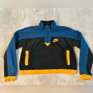 Nike sportswear half zip retro cropped polar fleece jacket - size small